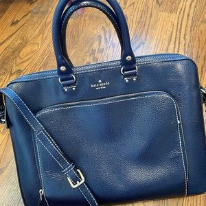 Kate Spade Leather Navy Laptop Bag, computer bag